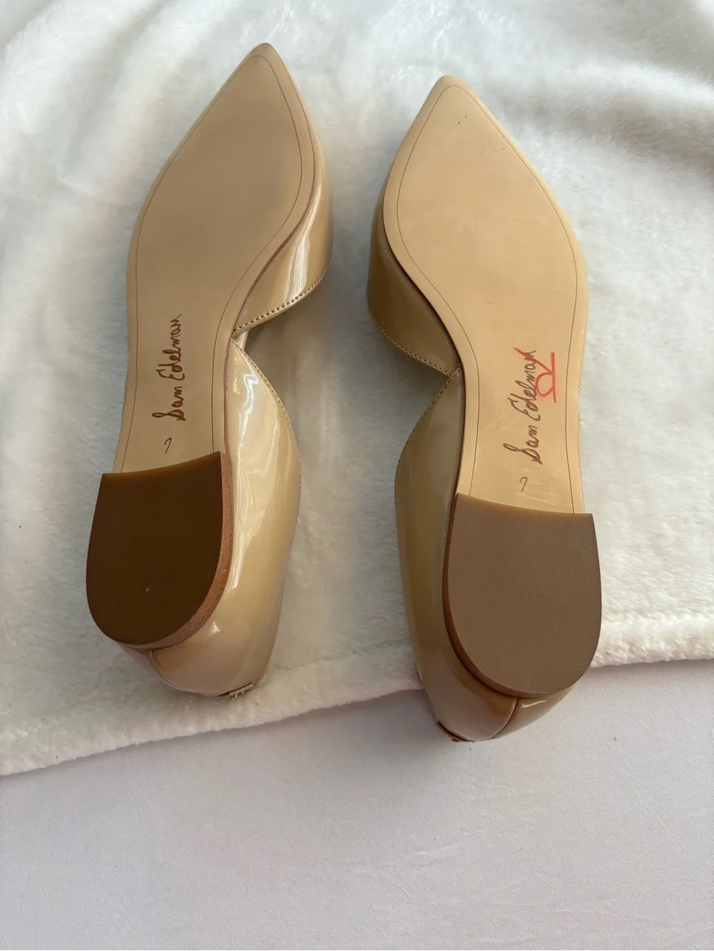 Sam Edelman Rodney d’Orsay Patent Flat in Nude Size 7M